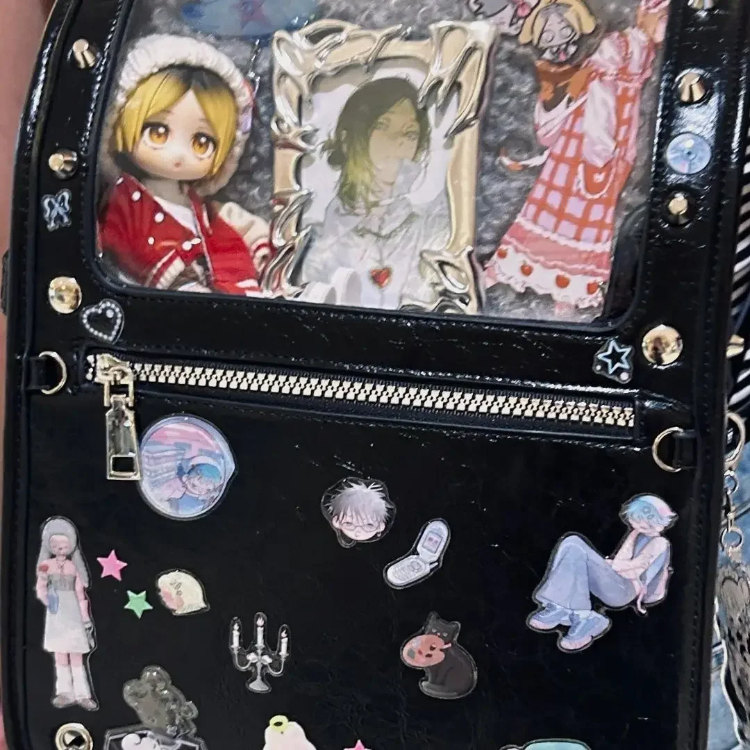 Mochila Y2K Laser Ita Harajuku, bolso de hombro japonés, bolso de viaje Punk gótico, bolsas transparentes de gran capacidad