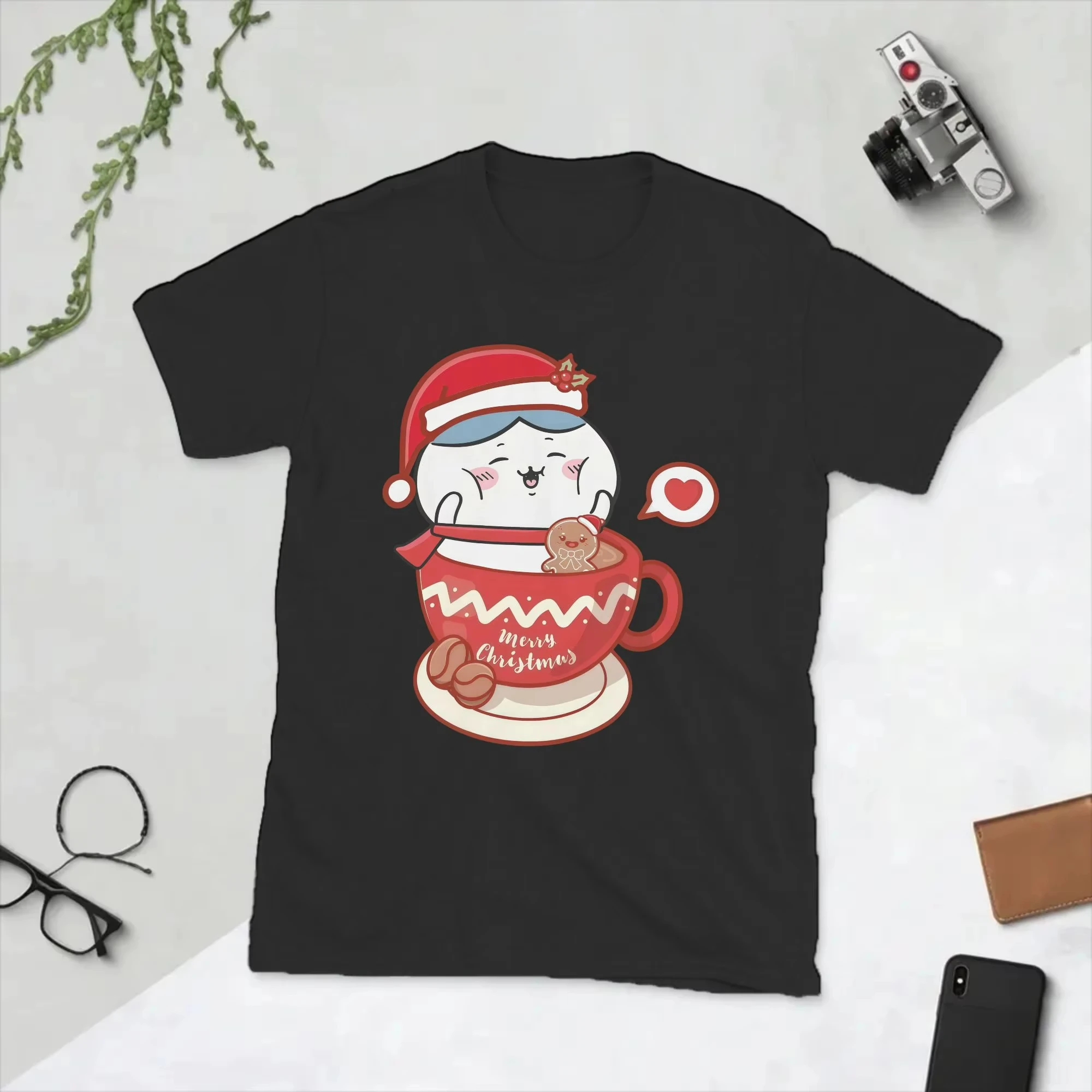 Chiikawa Cute Kawaii Anime Starry Tee Men's Women's Black Retro Cool Graphic Art Print Oversized Short Sleeve Streetwear Top