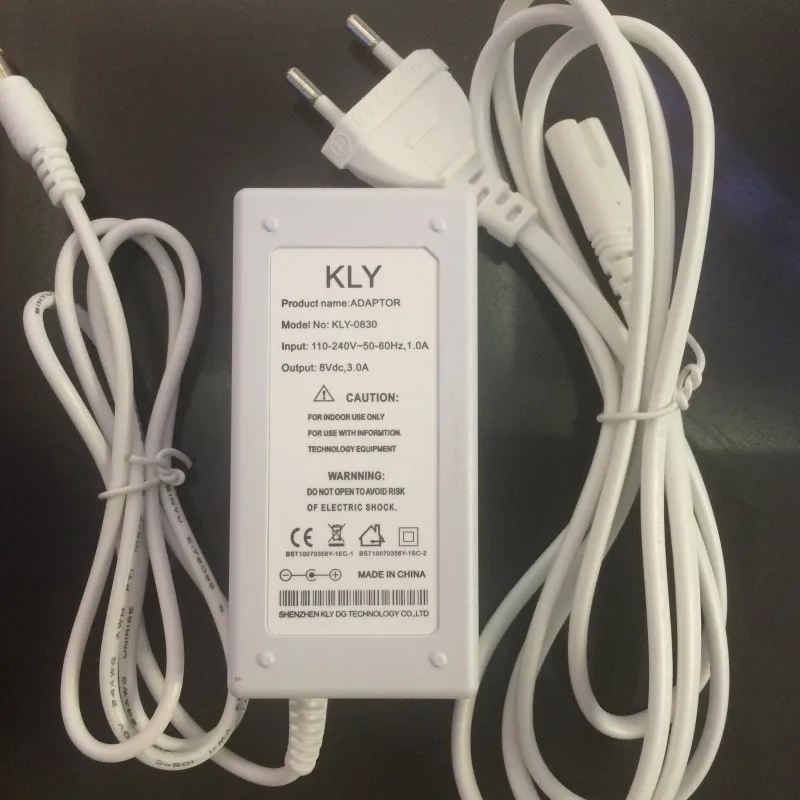 Guscio bianco DC24V/12V/8V 2A 3A alimentatore Led + US/EU/UK adattatore driver spina connettore DC AC100-240V guscio bianco