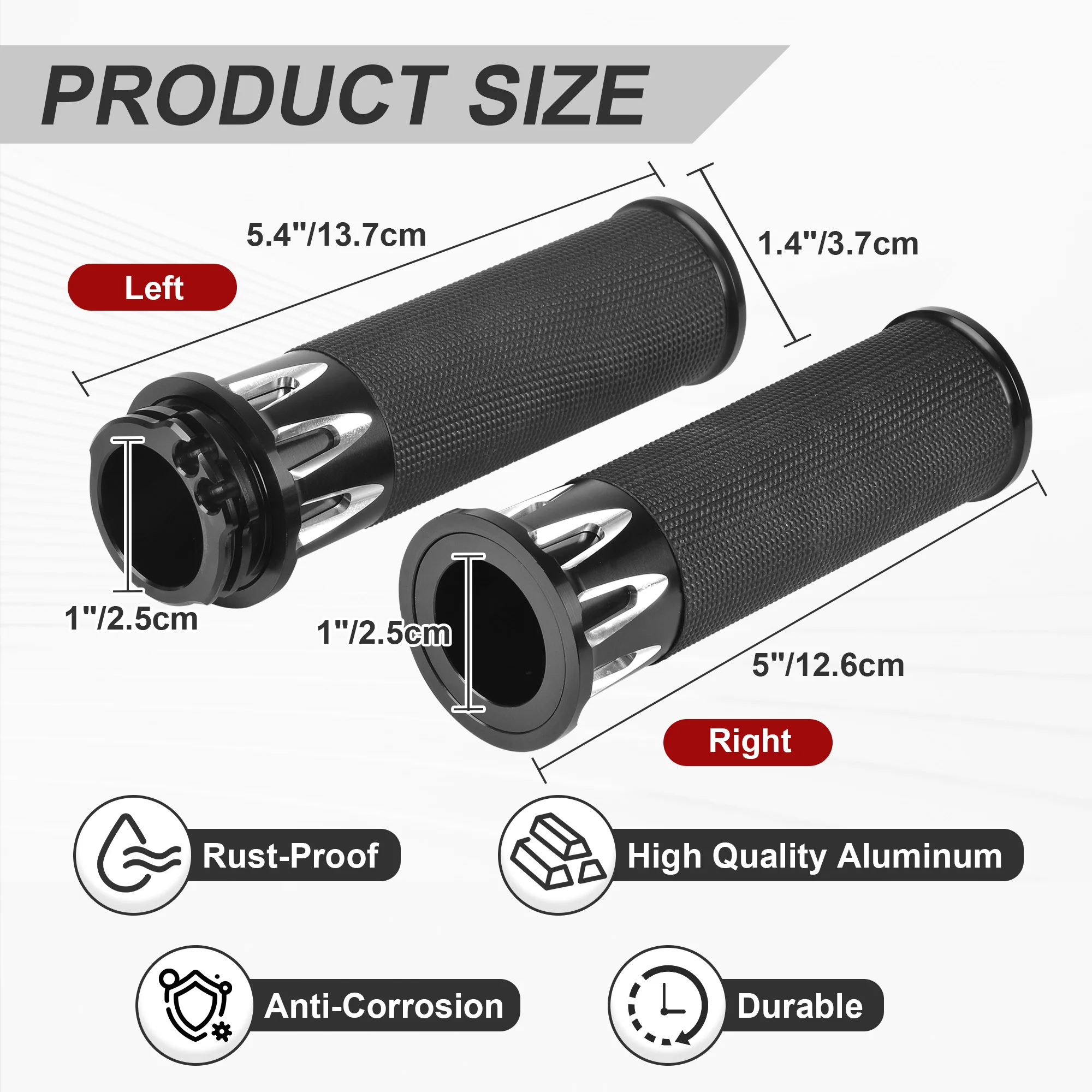 

Universal 1" Aluminum Motorcycle Handlebar Grips | Fits Harley Touring, Electra Glide, Street Glide, Road King, Dyna, Sportster