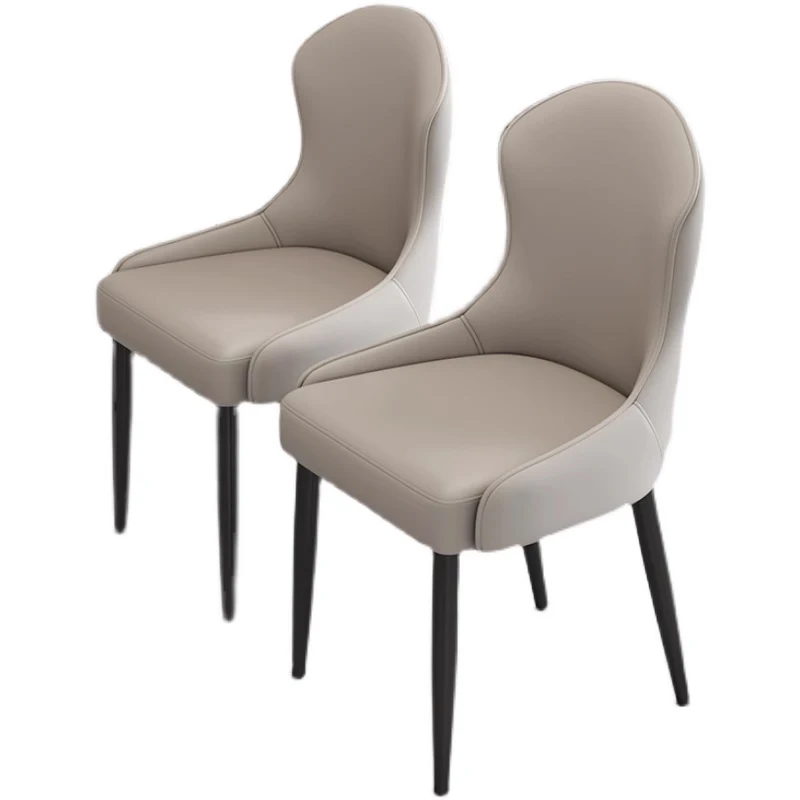 

Luxury modern Nordic restaurant leather dining chairs with metal legs Cafe dining chairs