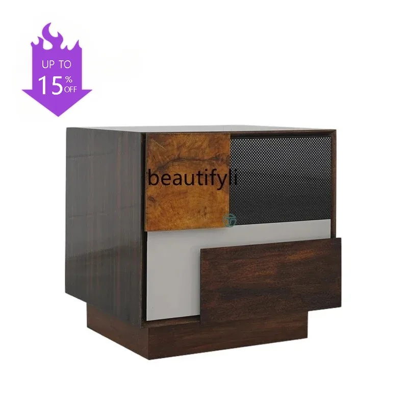 PPP A2344 Bedside Table Villa Mansion Bedroom Italian Simple Fashion Walnut