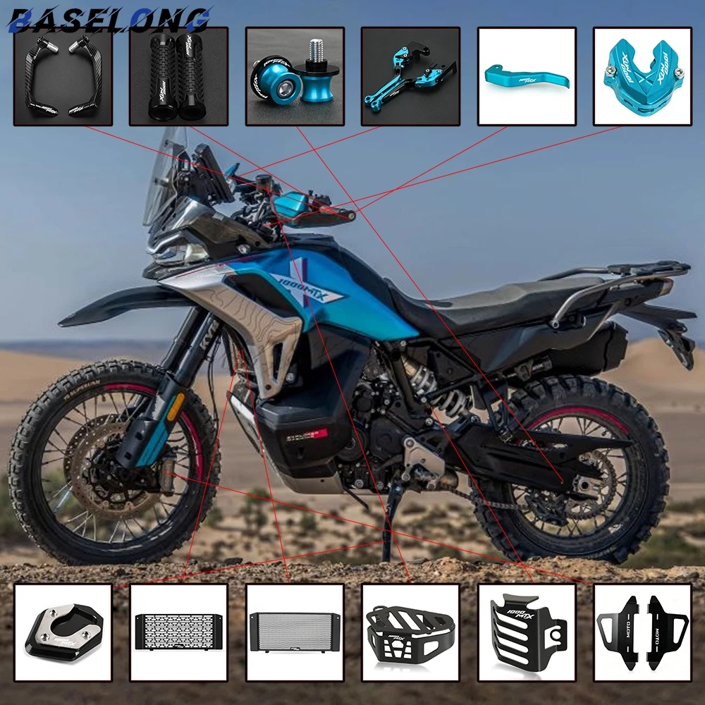 

Motorcycles Accessories Brake Clutch Levers & Side Stand Pad & Oil Cup Cover & Key Cover For CFMOTO 1000MT-X 1000 MTX 2026 2027