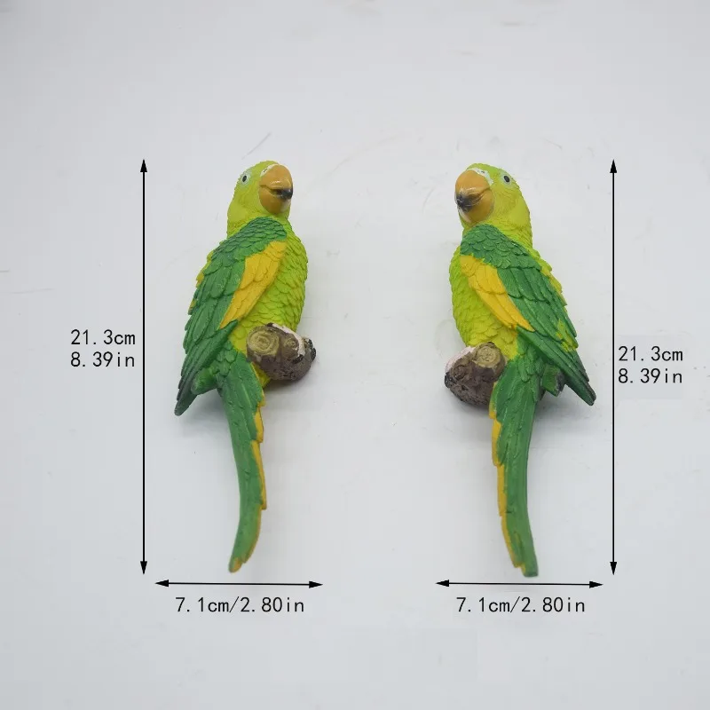 Country wind simulation parrot ornament, courtyard garden tree living room wine cabinet ornament