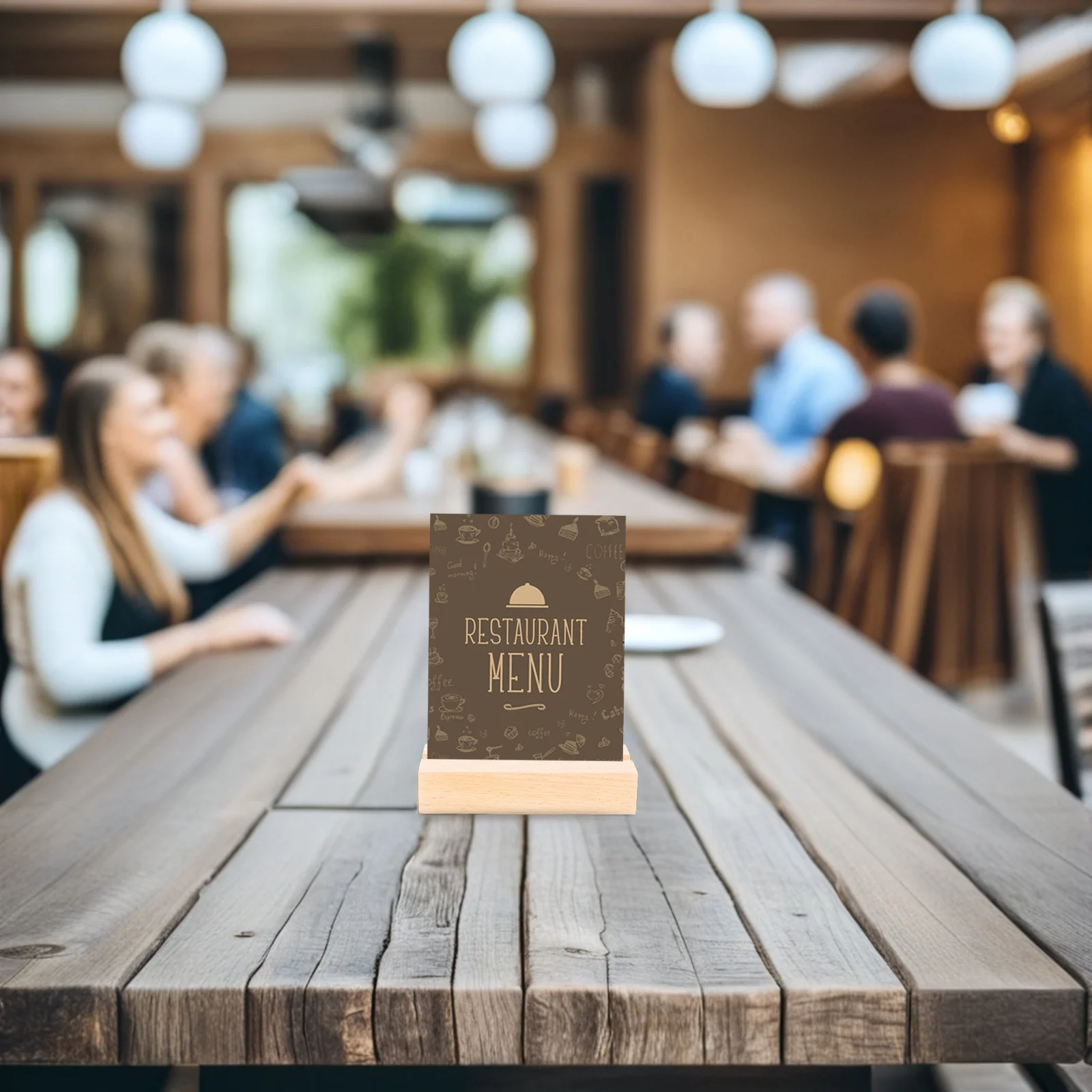 

3Pcs Table Sign Holder Wood Base 8Mm Wide Slot for Menu Cards Display Boards Restaurant Hotel Wedding Centerpiece Use