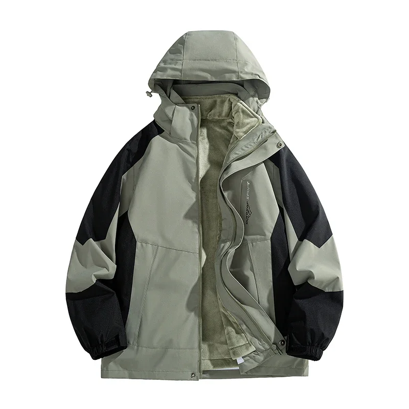 Giacca invernale calda fodera spessa con velluto Outdoor escursionismo e arrampicata cappotto impermeabile resistente all'usura 3-in-1 Stormcoat M-5XL