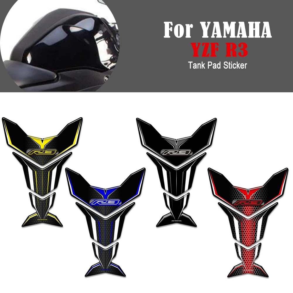 

For YAMAHA YZF-R3 YZF R3 YZFR3 Motorcycle Fuel Oil Kit Knee Tank Pad Protector Stickers Fish Bone Decals Emblem Decoration