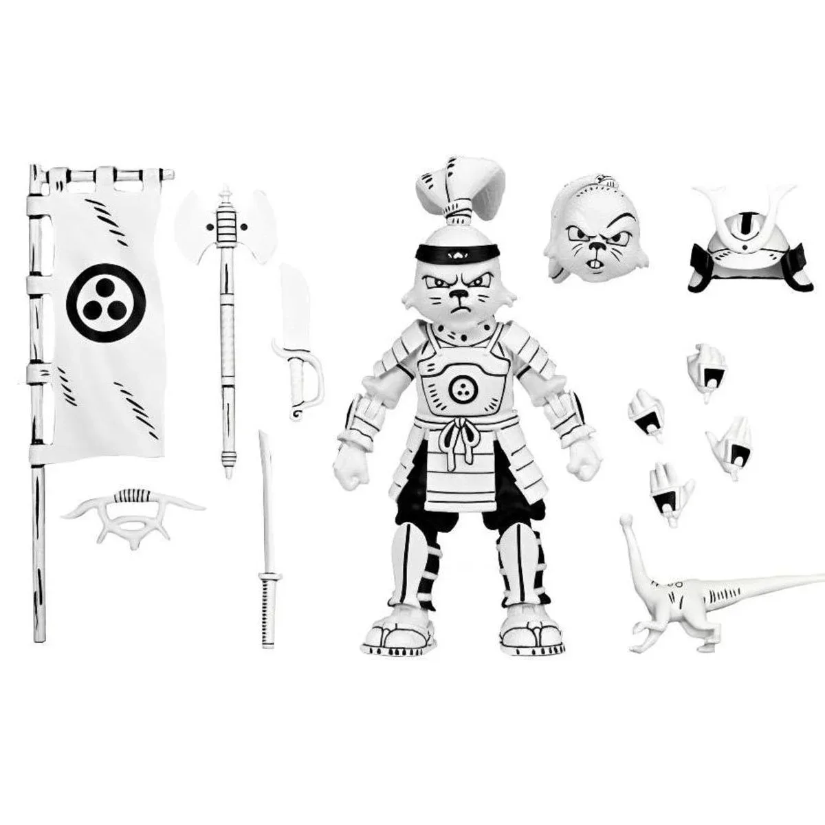 NECA Teenage Mutant Ninja Turtles (Cartoon) Usagi Yojimbo Samurai Usagi Yojimbo Black & White 7-Inch Scale Action Figure