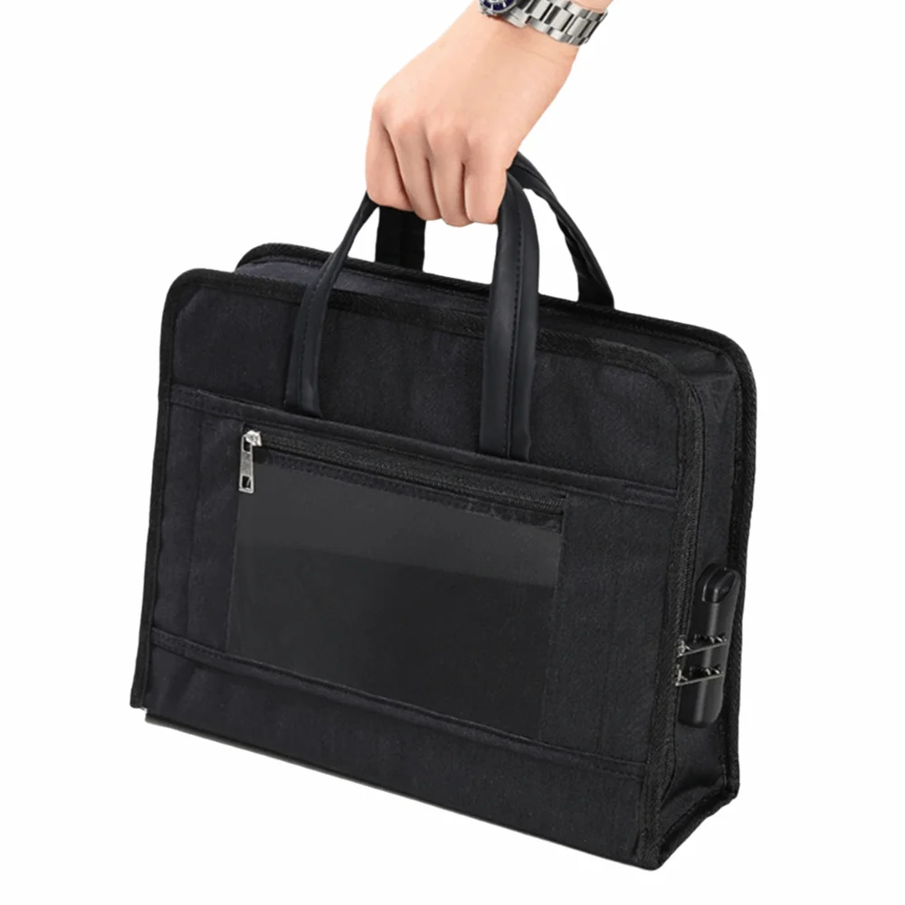 Borsa per bagagli da viaggio portatile di grande capacità Pratico organizzatore di stoccaggio di timbri Cartella di file di documenti A4 semplice a 3 colori