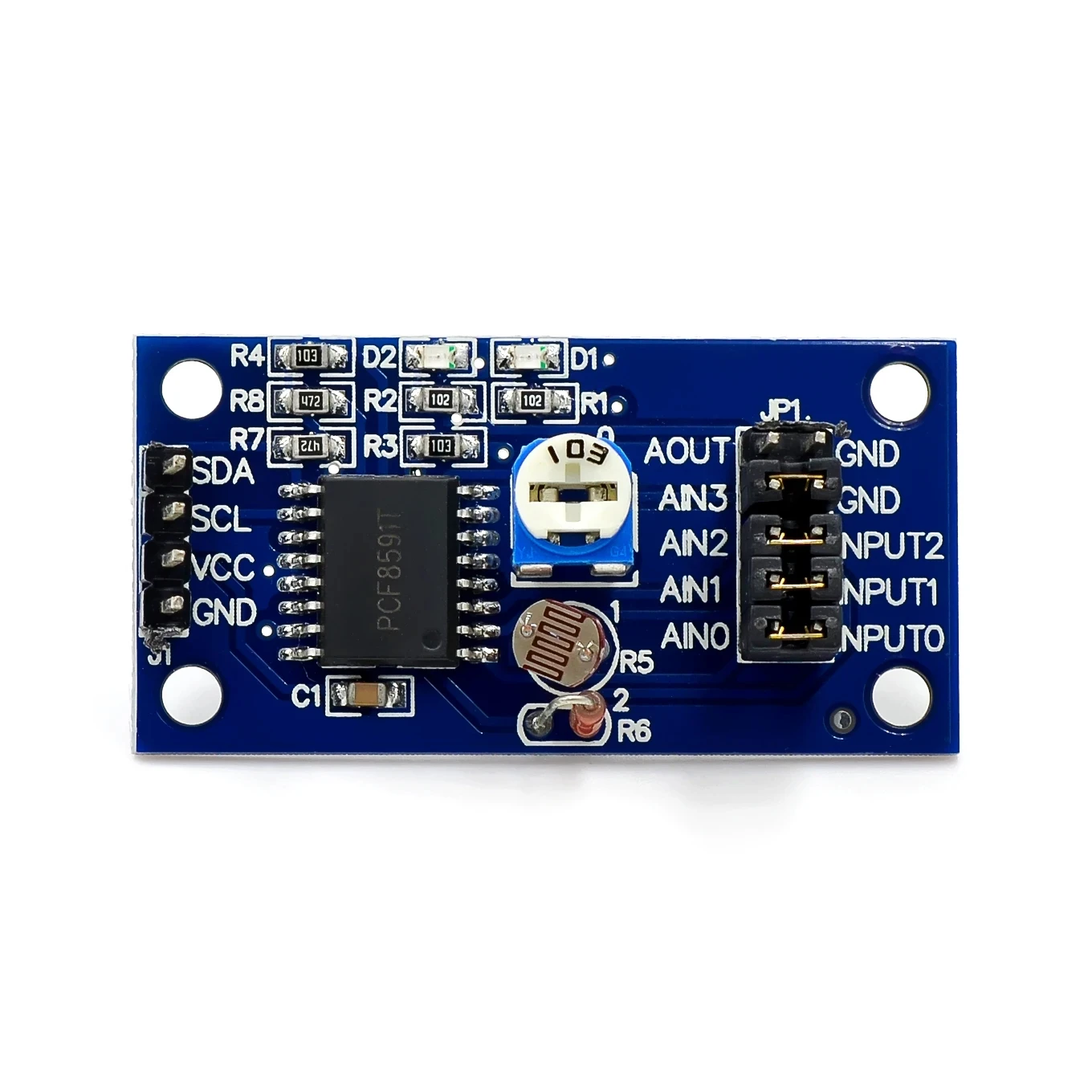 Módulo PCF8591 Módulo de conversión AD/DA, módulo de conversión analógico a digital/digital a analógico