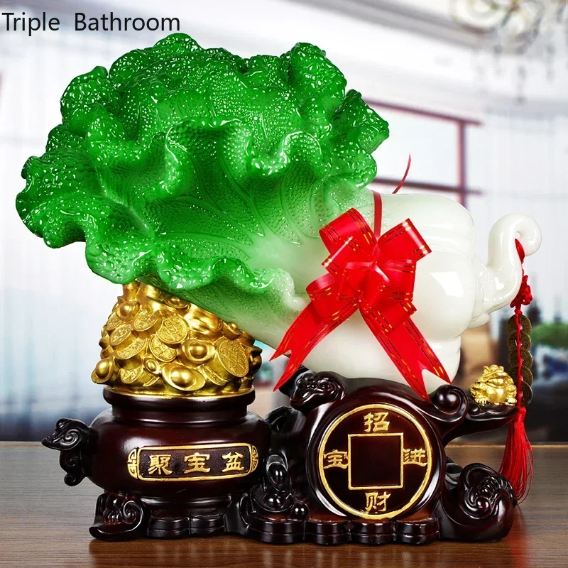 

Lucky Money Chinese Cabbage Resin Ornaments Home Crafts Living Room Decorations Office Decor Feng Shui Shop Opening Gifts