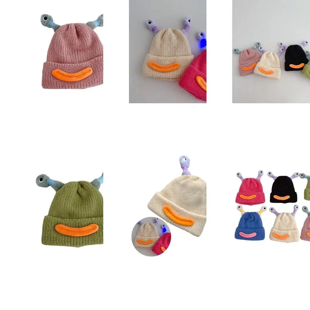 

39BB Thick Beanie Hat Fashion Enthusiasts Hat Teen Kids Glowing Antenna Hat Keep Warm