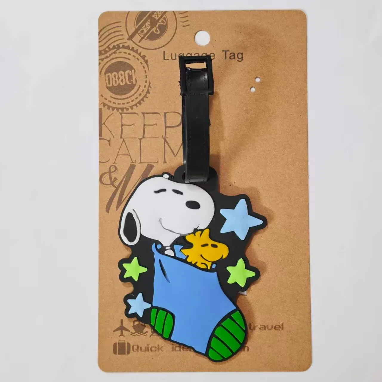 Niedlicher Snoopy Cartoon Silikon-Gepäckanhänger, Anti-Verlust-Koffer-Identifikator, Bordetikett, Weiches Wasserdichtes Reisegepäck-Namensschild – Detail 10