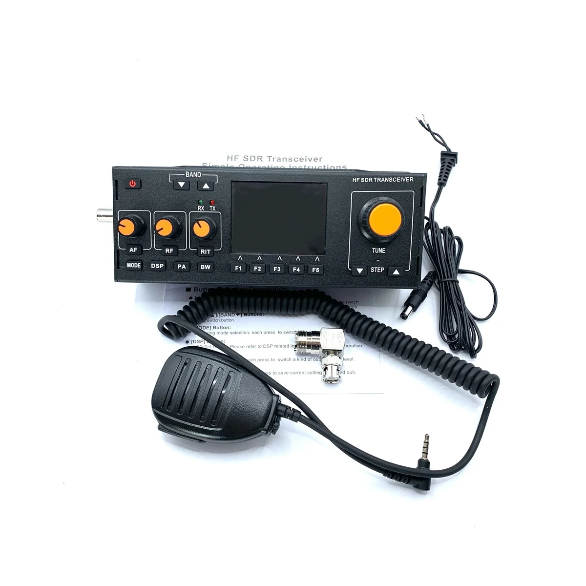 -918 Plus HF SDR Transceiver MCHF-QRP Transceiver Amateur Shortwave Radio with Microphone Charger 3.4AH US Plug