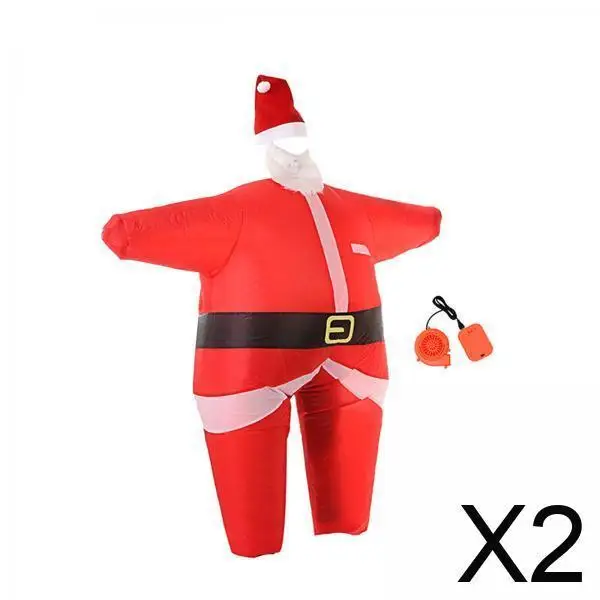 

Christmas Inflatable Santa Costume Balloon Air Suit Festive Polyester Outfit for Holiday Stage and Cosplay