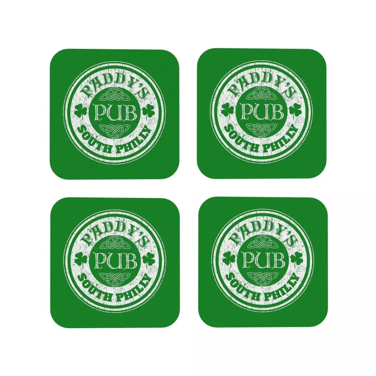 Paddy's Pub Coasters Coffee Mats Set of 4 Placemats Mug Tableware Decoration & Accessories Pads for Home Kitchen Dining Bar