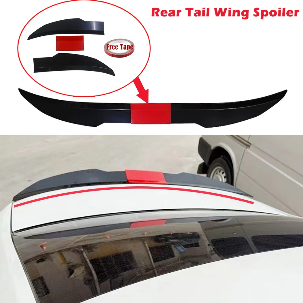 

Universal Sedan Rear Trunk Tail 3pcs Rear Wing Spoiler 117-127cm DIY Adjustable Refit Boot Wings Spoiler Car Accessories