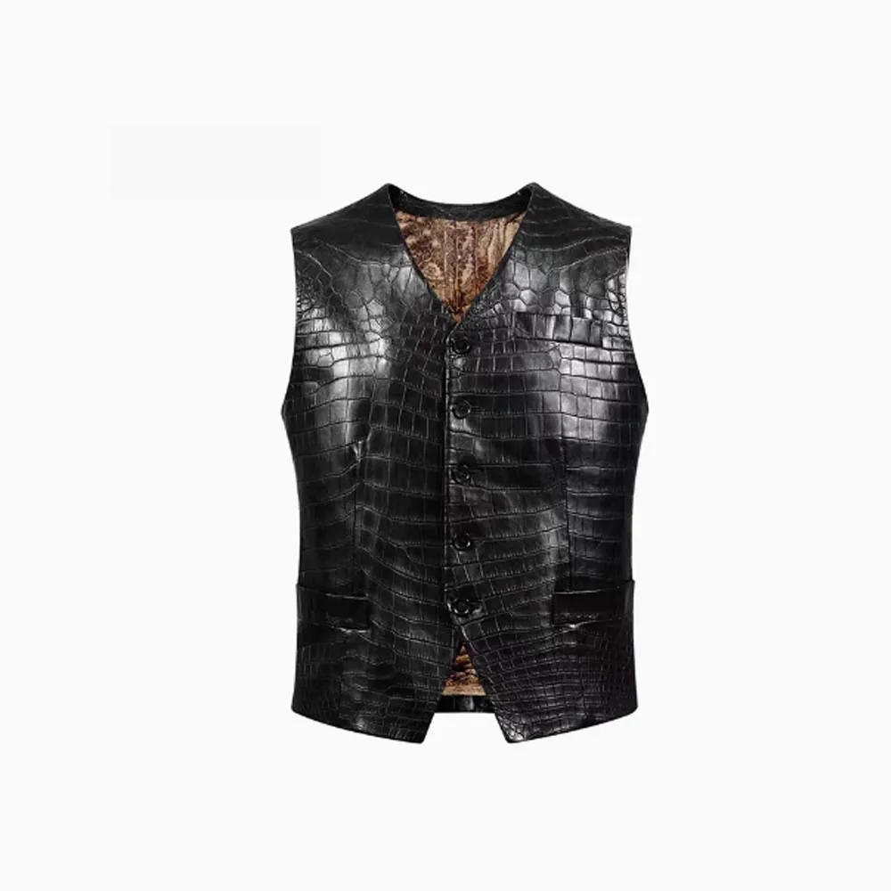 kaisafushi men crocodile vest male coat winter