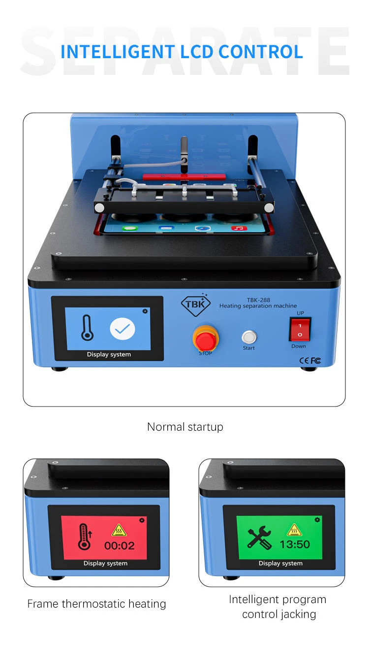 LCD Screen Separator Automatic Heating Phone Screen Removal Machine For Tablet OCA Repairing Tool TBK 288L