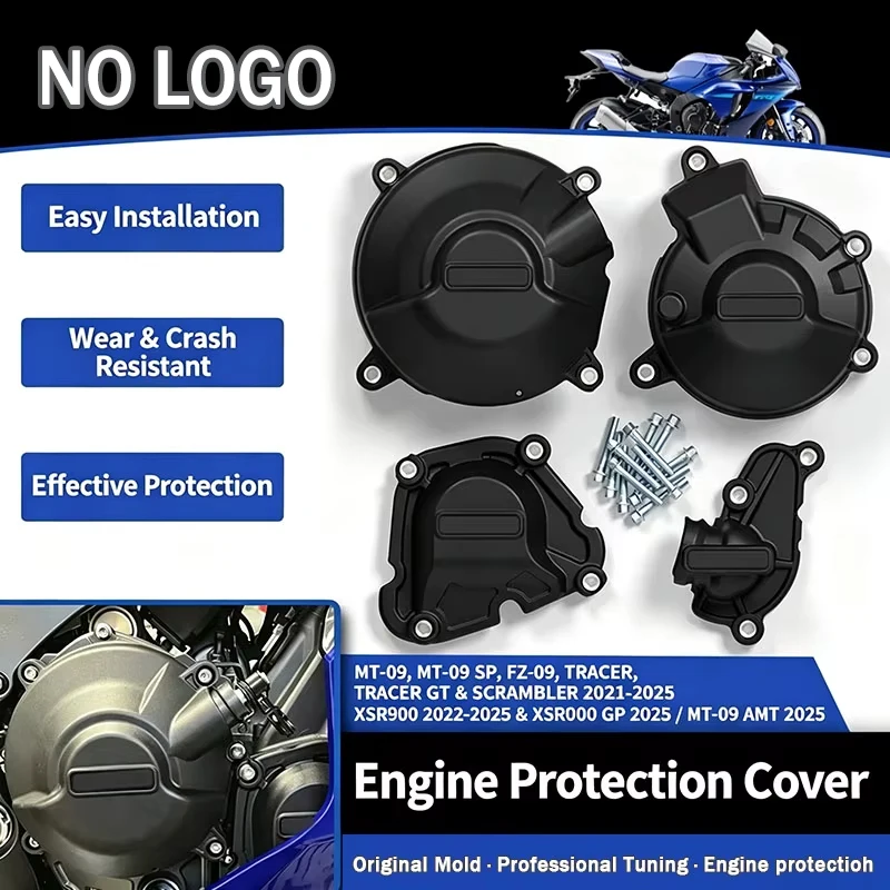 NEUER YZF-R9 No Mark Motorschutz MT-09 (AMT) & XSR900 (GP) & MT-09 SP, FZ-09, Tracer 900 GT+ Carenados Sekundärer Motorabdeckungssatz