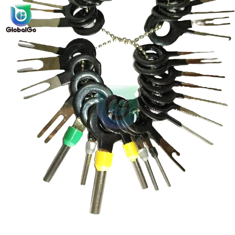 11-38 buah penghilang Terminal mobil kabel listrik konektor Crimp Kit ekstraktor Pin Terminal mobil alat perbaikan tangan