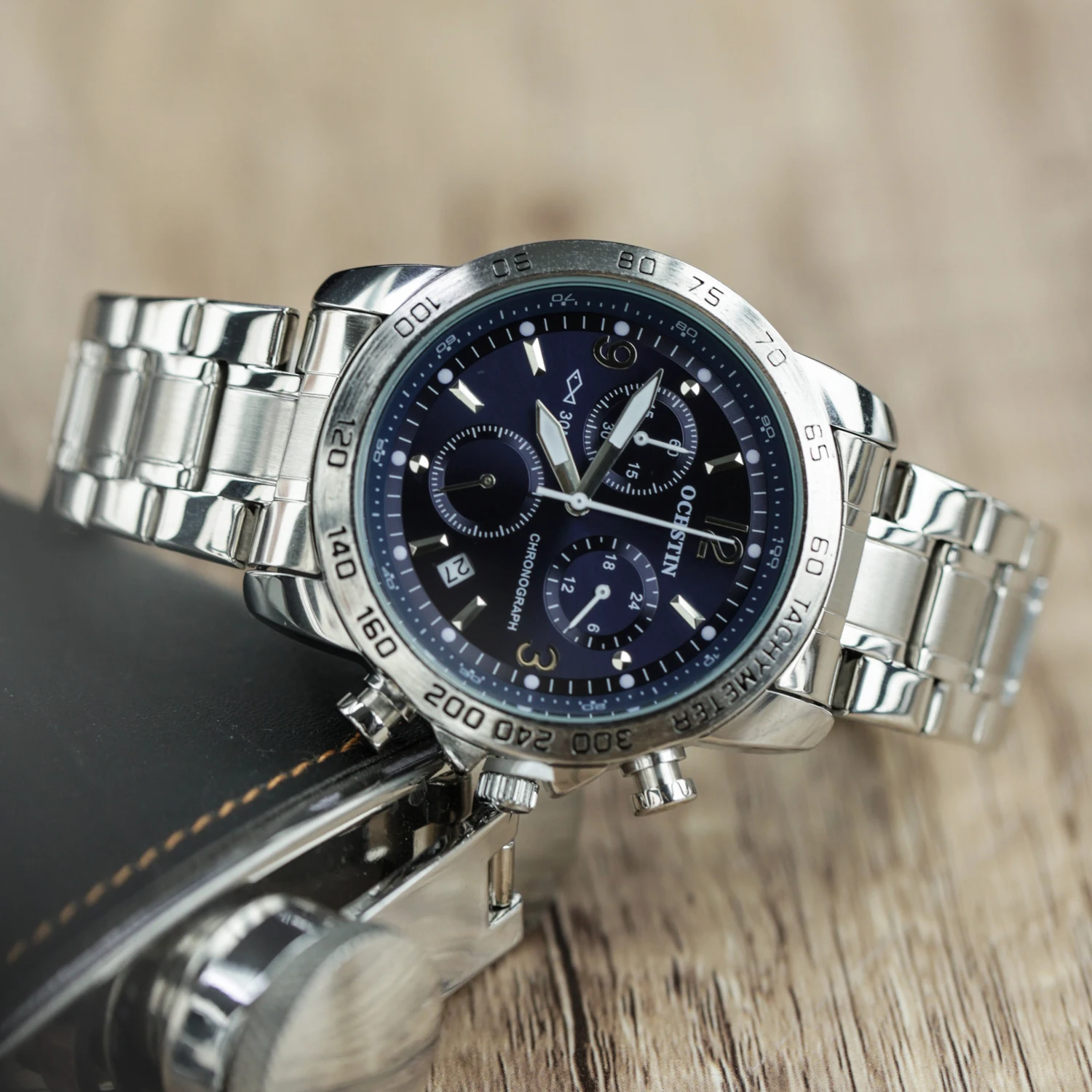 

CILOA blue round watch men's brand genuine waterproof 2025 new high-quality light luxury gift business trend quartz watch