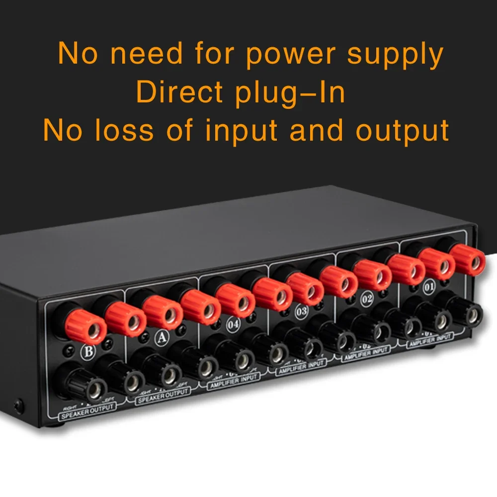 4 In 2 Out Passive Power Amplifier Speaker Selection Switcher Speaker Switch Splitter Comparator No Loss of Sound Quality