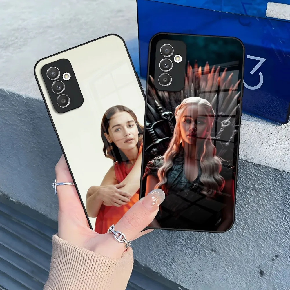 Emilia Clarke Phone Case for Samsung Galaxy S24 S23 S22 S21 S20 A24 A34 A54 A53 Note20 M54 Fe Ultra Plus Glass