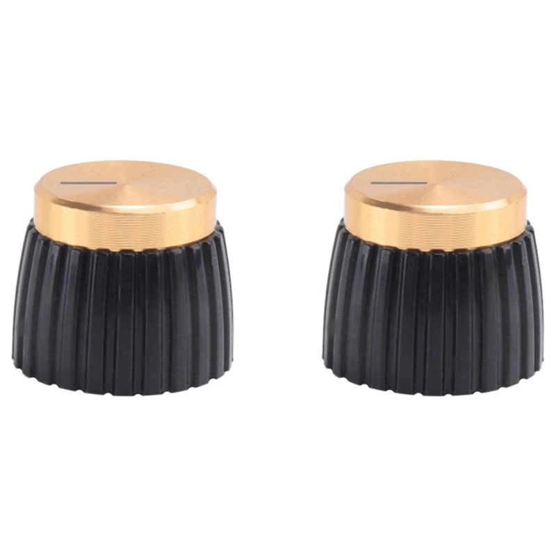 100X Guitar AMP Amplifier Knobs Push-On Black+Gold Cap For Marshall Amplifier