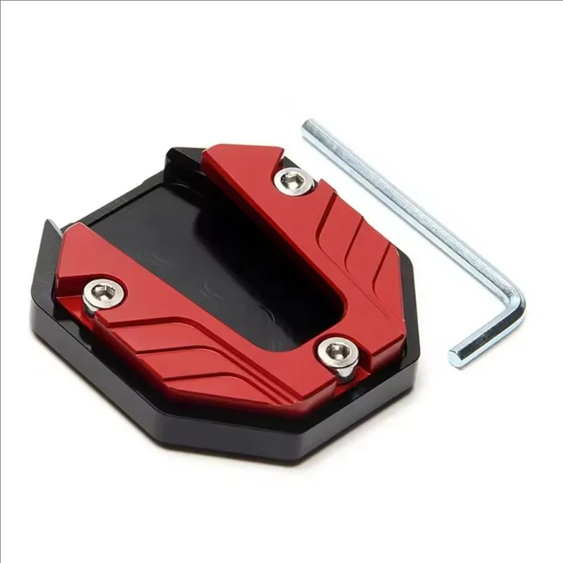 CNC Aluminum Alloy Motorcycle Bike Kickstand Extender Foot Side Stand Extension Pad Support Plate Anti-skid Enlarged Base