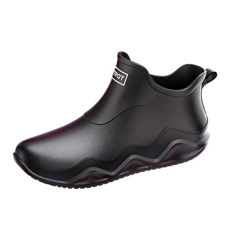 

Short tube couple rain shoes men's low cut outer water shoes thick sole shallow mouth anti slip kitchen rubber shoes unisex