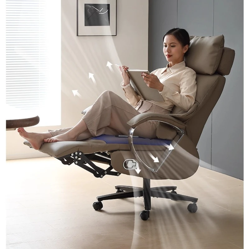 

Electric Massaging Office Chair for Home and Office, Ventilated Ergonomic Swivel, Premium Leather Executive Computer Chair