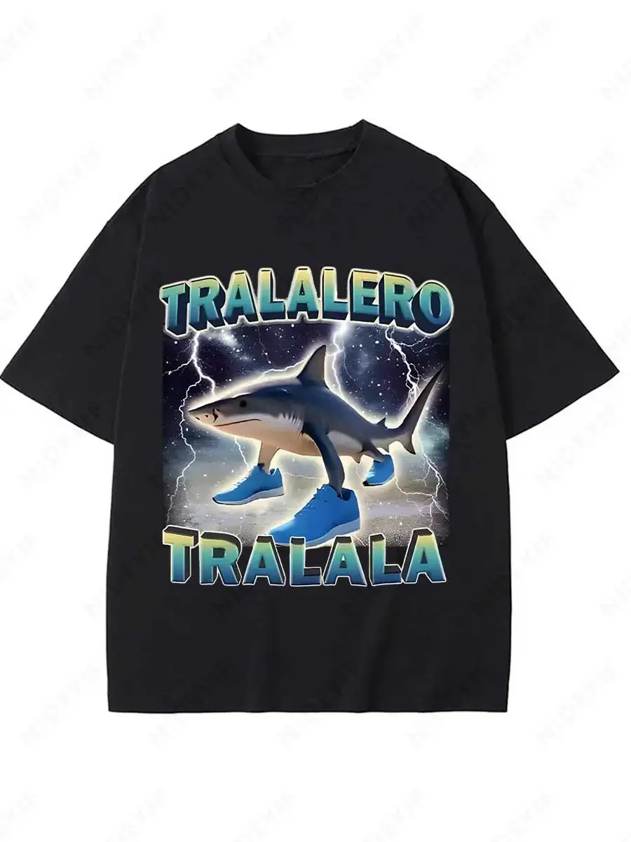 Tralalero Tralala Funny Shark Meme T-shirt Gifts Women's Fashion Gothic Vintage T-shirts Casual T Shirt image 4