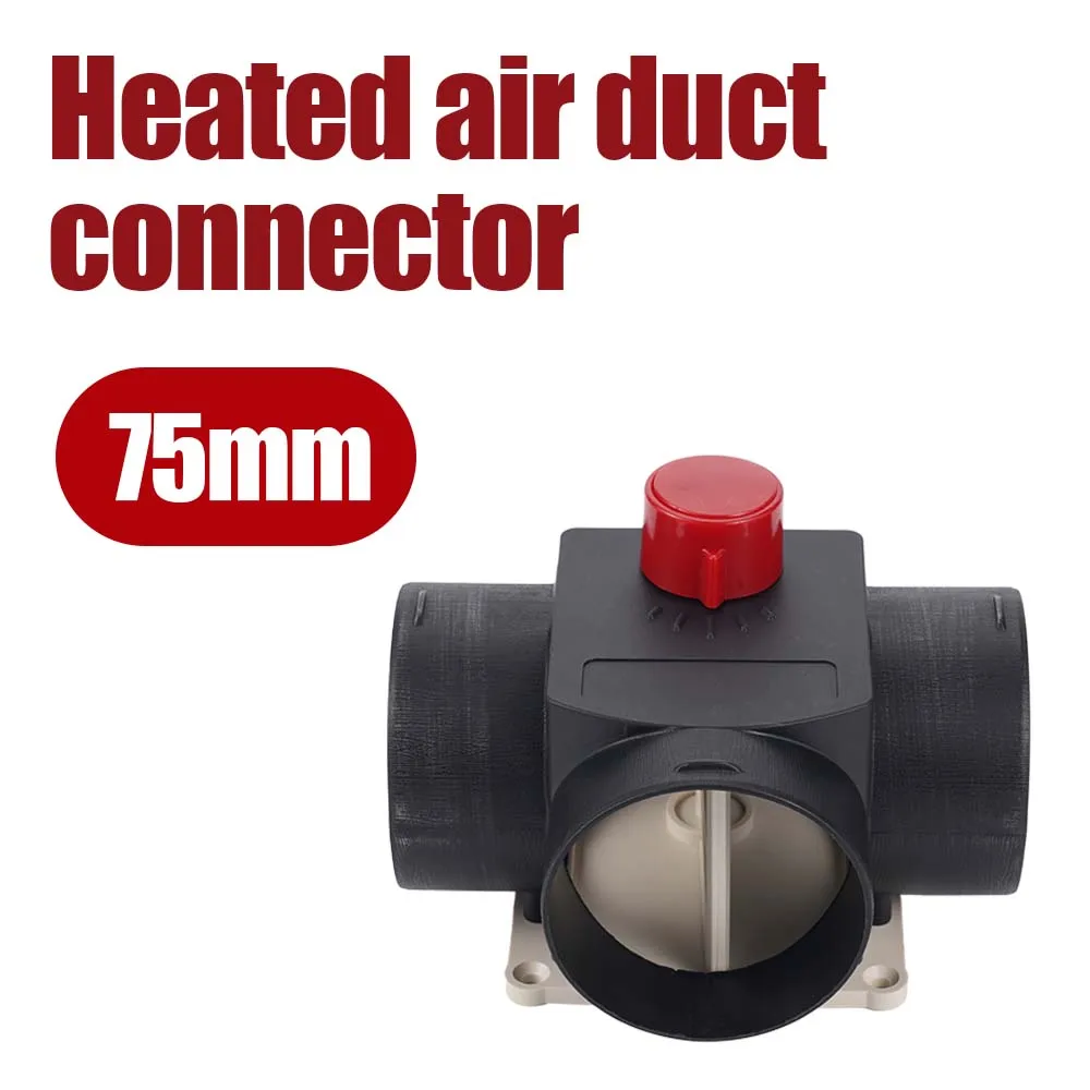 75MM Adjustable Valve Baffle Air Diesel Heater Ventilation Pipe, Branch Exhaust Pipe, Suitable for Automobile Heater Accessories