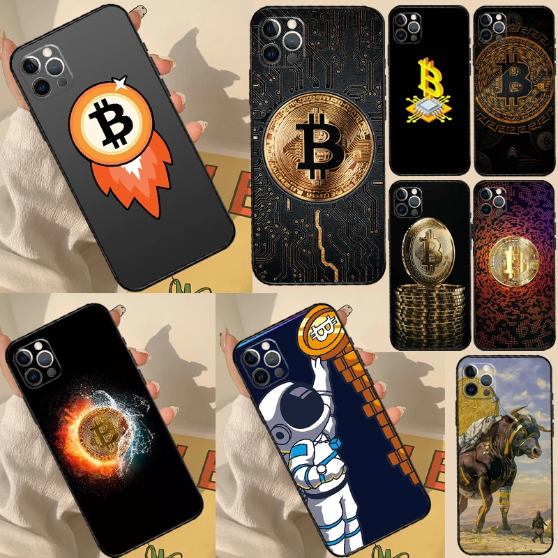 Custodia per telefono BTC Bitcoin per Samsung Galaxy S23 Ultra S20 S21 S22 S24 S25 S9 S10 Plus S24 FE Cover posteriore