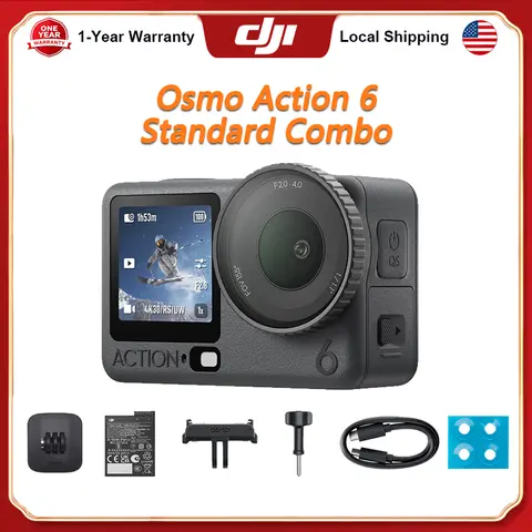 DJI Osmo Sport Camera All-In-One Flagship Action Camera 8K Waterproof Action Camera with 1/1.1" Square Sensor Variable Aperture of f/2.0–f/4.0 Rocksteady 3.0 Cold-Resistant 4hrs Battery Built-in 50GB Storage Vlogging Camera