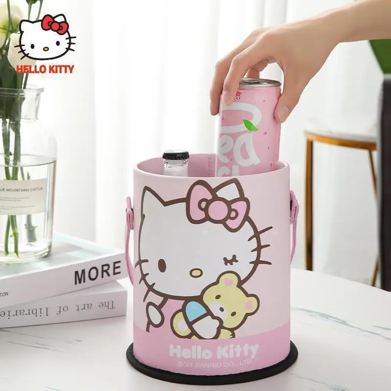 Hellokitty Car Trash Can Anime Cartoon Cute Back Row Seat Water Proof Multifunction Car Use Storage Bags Car Interior Decoration