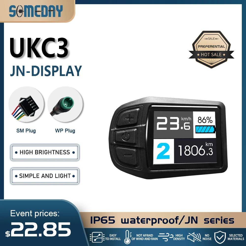 

JN UKC3 Дисплей Ebike 24 В-52 В, совместимый с контроллером режима JN/3 SM/водонепроницаемая соединительная вилка с протоколом Match 2