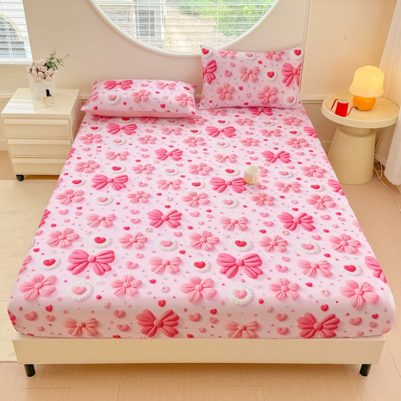3D Digital Printed Fitted Bed Sheet Cooling Brushed Bed Cover Queen/King Size sábanas para cama Bed Sheet colcha de cama casal