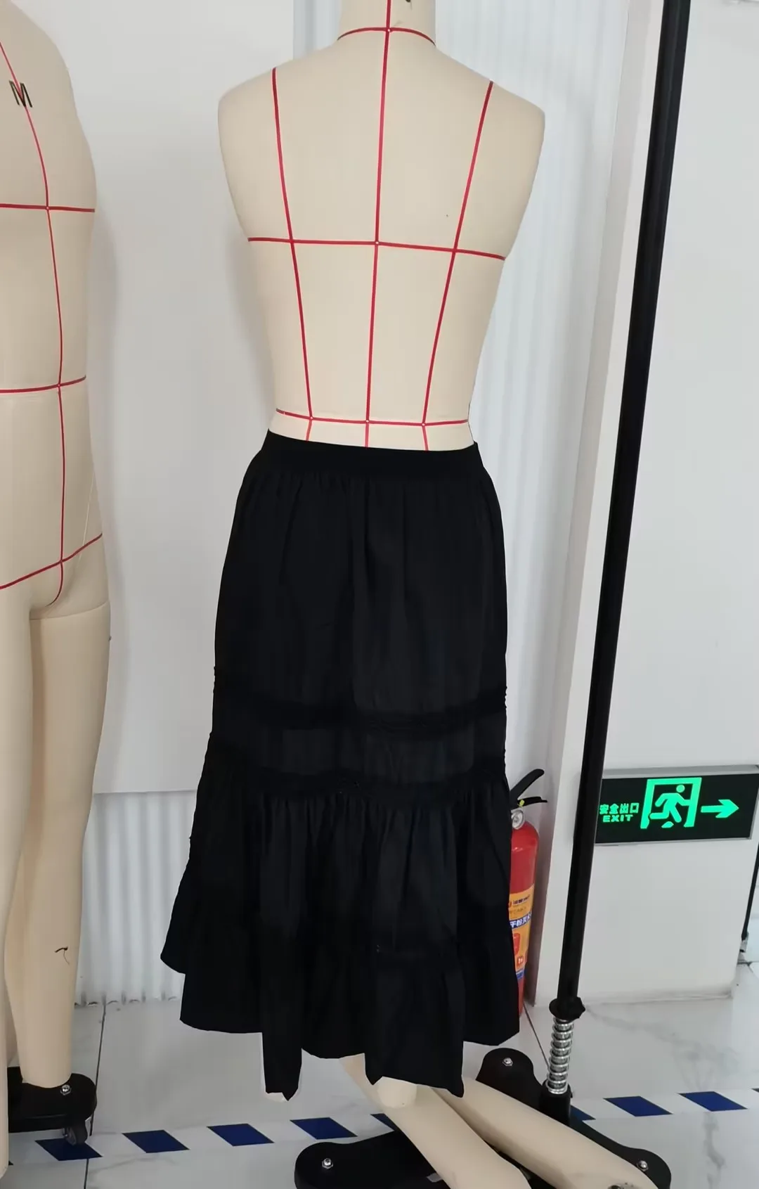 

Green Pleated Skirts for Women Boho High Waist Long Skirts Retro Y2K Fairycore Cute Lace Trim Clothes