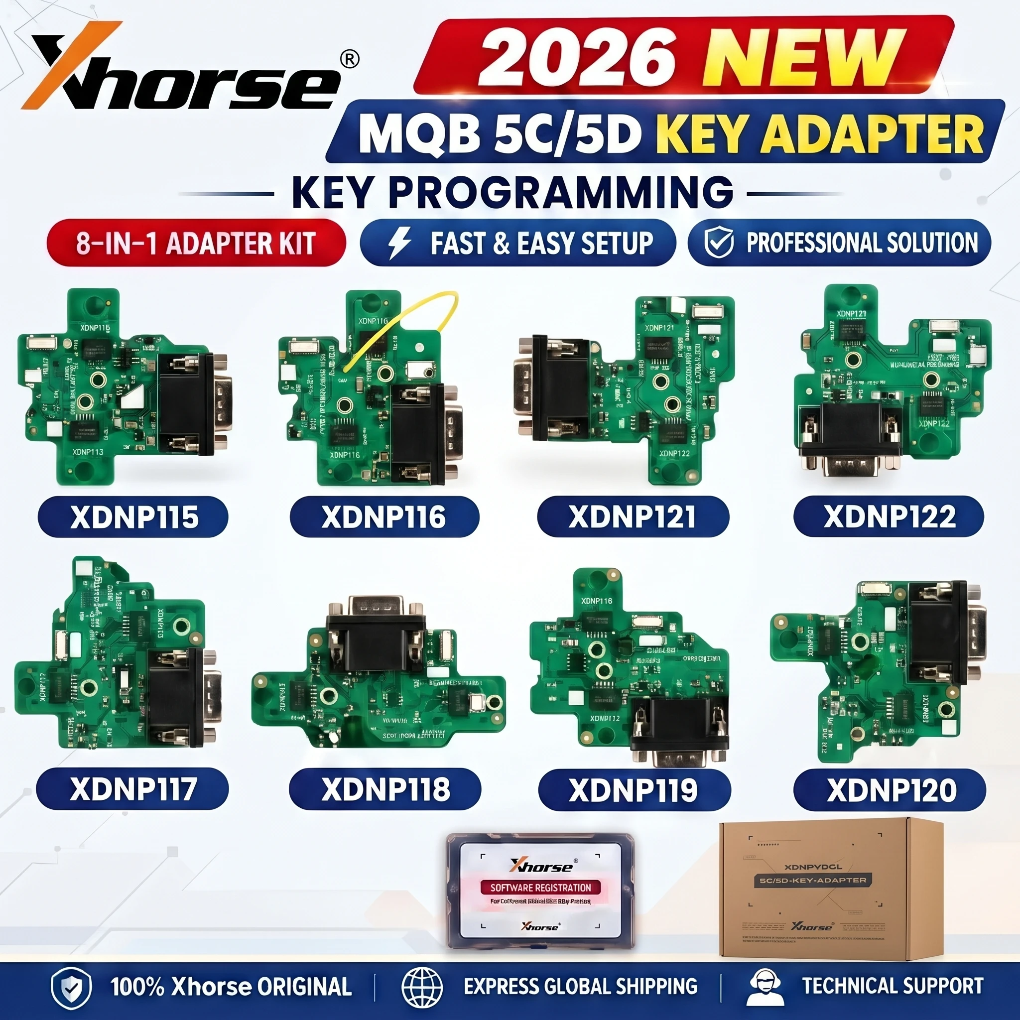Xhorse XDNPVDGL MQB 5C/5D Solder Free Adapter Set for VW Audi Skoda Dashboard Read Write VVDI Key Tool Plus Multi Prog Programme
