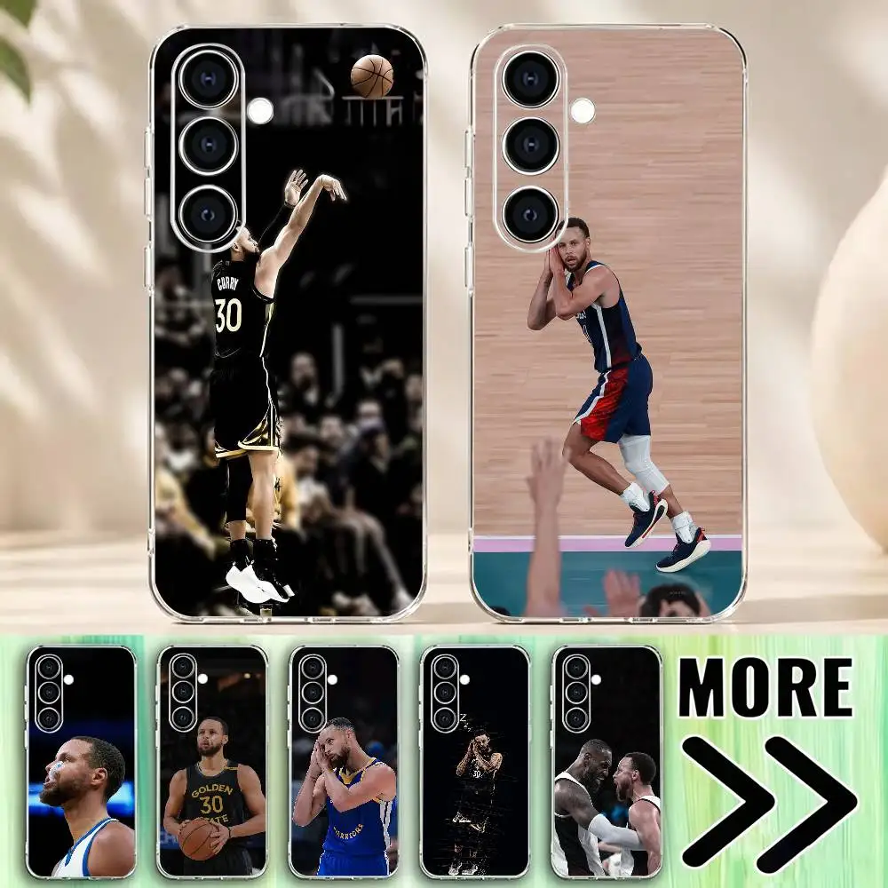 SC-S-Stephen Curry Threezus  Phone Case Transparent Soft TPU Case For Samsung A73,A72,A70,A71,A53,A52,A51