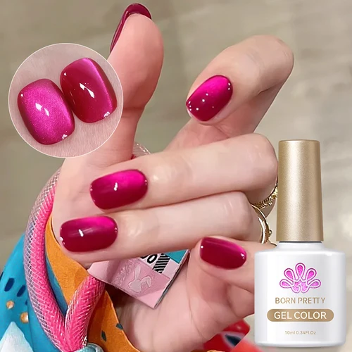 Imagen 2 del producto BORN PRETTY-esmalte de uñas de Gel magnético, gato rojo y rosa, 10ml, gelatina de ámbar, Color precioso, Soak Off UV LED, arte de uñas de Gel semipermanente