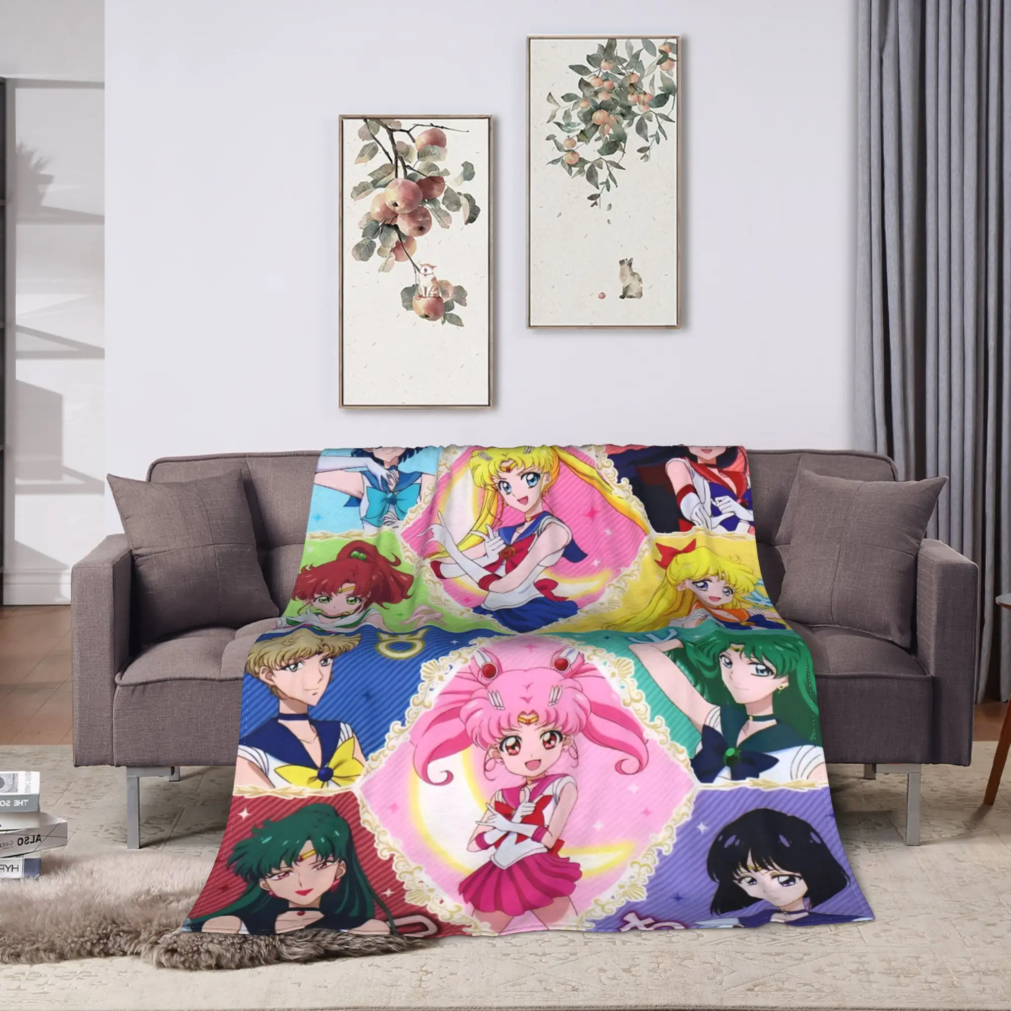 S-Sailor M-Moon Anime Blanket  Camping Flannel Bedding Throws For Living Room Warm Soft Design Quality Bedspread Gift