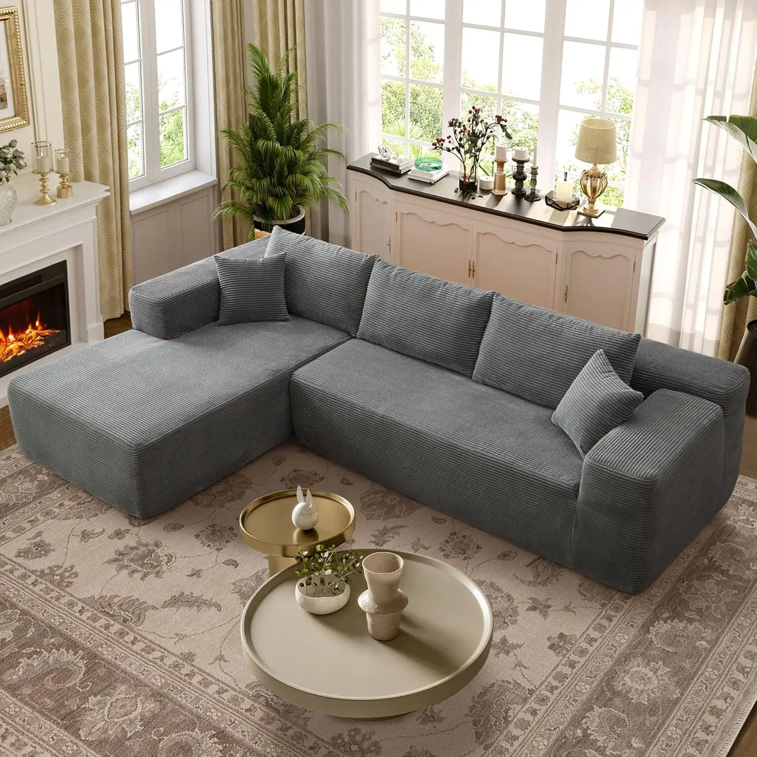 

Modular Sectional Sofa Couch,Upholstered Cloud Couch,Modern Minimalist Couches,Free Combination Deep Seat Corner Couch