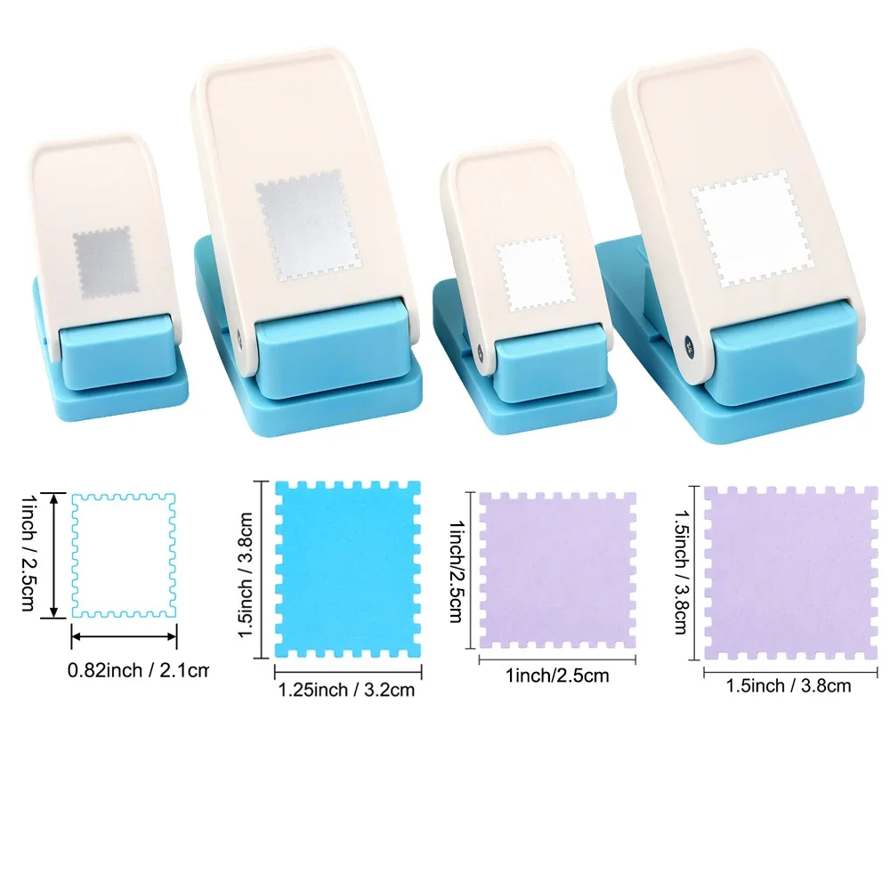 

Rectangular Postage Stamp Punches Lever Action Puncher for Paper Crafting Scrapbooking DIY Projects Arts Crafts Supplies
