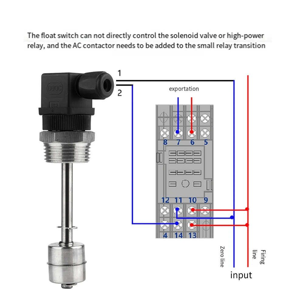 Retail! Hirschmann Connector Float Level Switch Liquid Level Sensor Water Oil Level Controller Reed Switch Single Ball 150