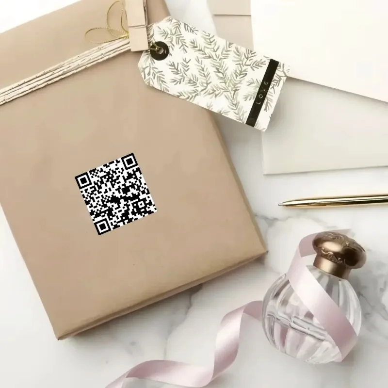 Custom QR Code Stickers  Personalized Brand Stickers Logo Adhesive  Business QR Code Logo Labels DIY Your Own Labels - view 2