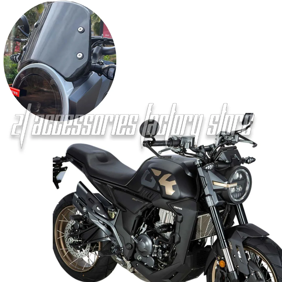 New FOR ZONTES GK 350 350 GK Modified Windshield Front Small Windshield Headlight Color Change Protection Sheet
