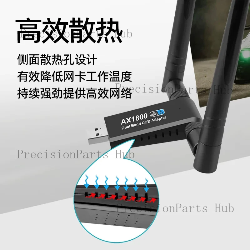 Linux Kali Dual Band WiFi 6 Wireless Network Card Ubuntu Receiver 5G Driver Free Gigabit External Packet Capture